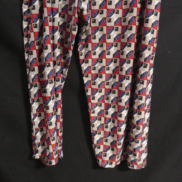 Handmade "AF" and Geometric Print Elastic Lounge / Pajama Pants | 18.5 waist - Picture 6 of 16